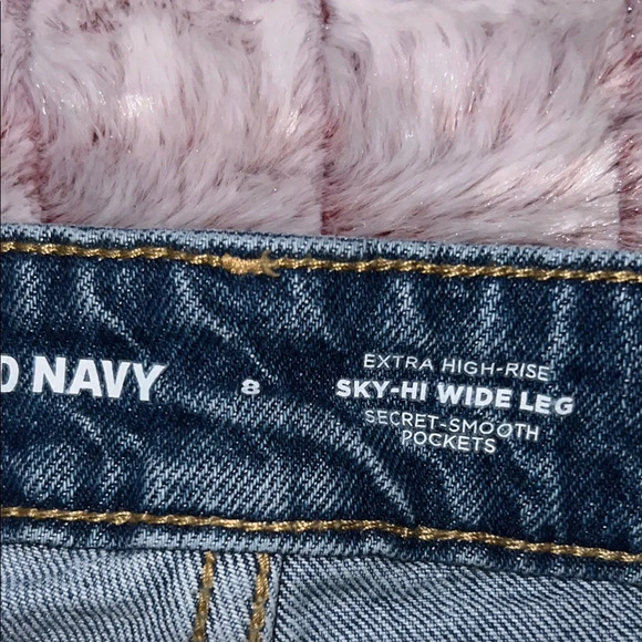 Old Navy Blue Flare Wide Leg Jeans Timeless Style - Picture 7 of 16